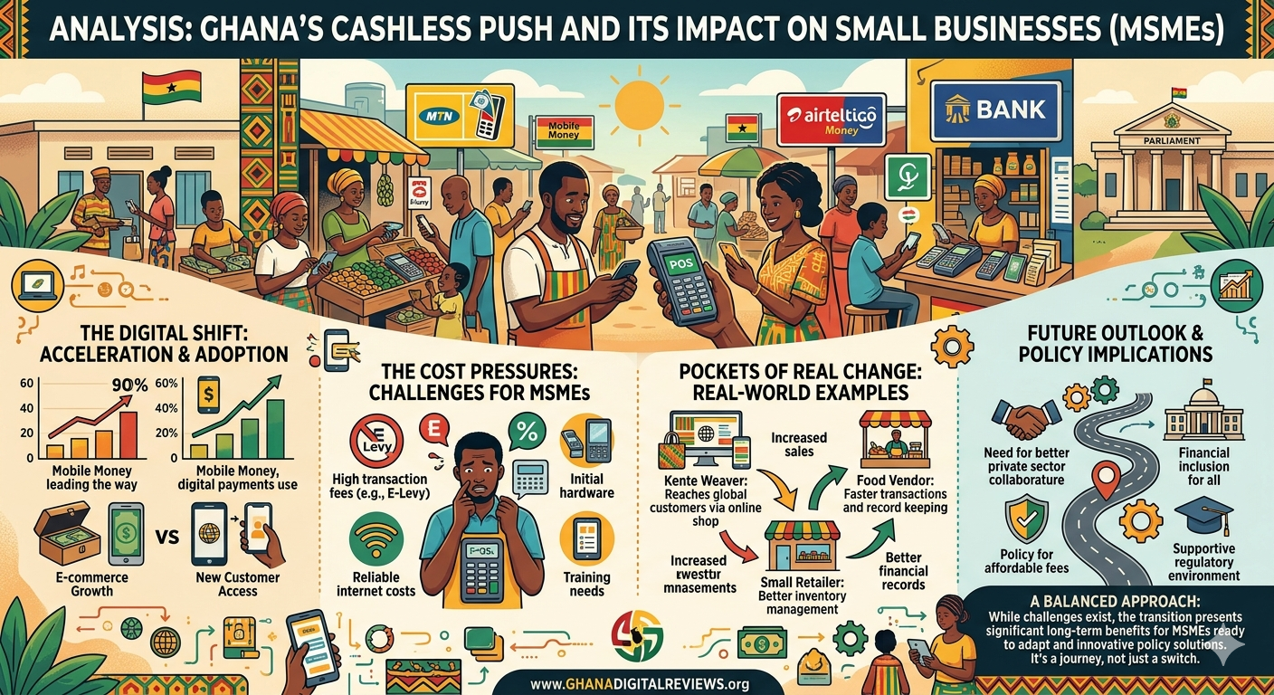 Ghana’s Cashless Economy Push Is Reshaping Small Businesses — The Digital Shift, Cost Pressures and the Pockets of Real Change for MSMEs