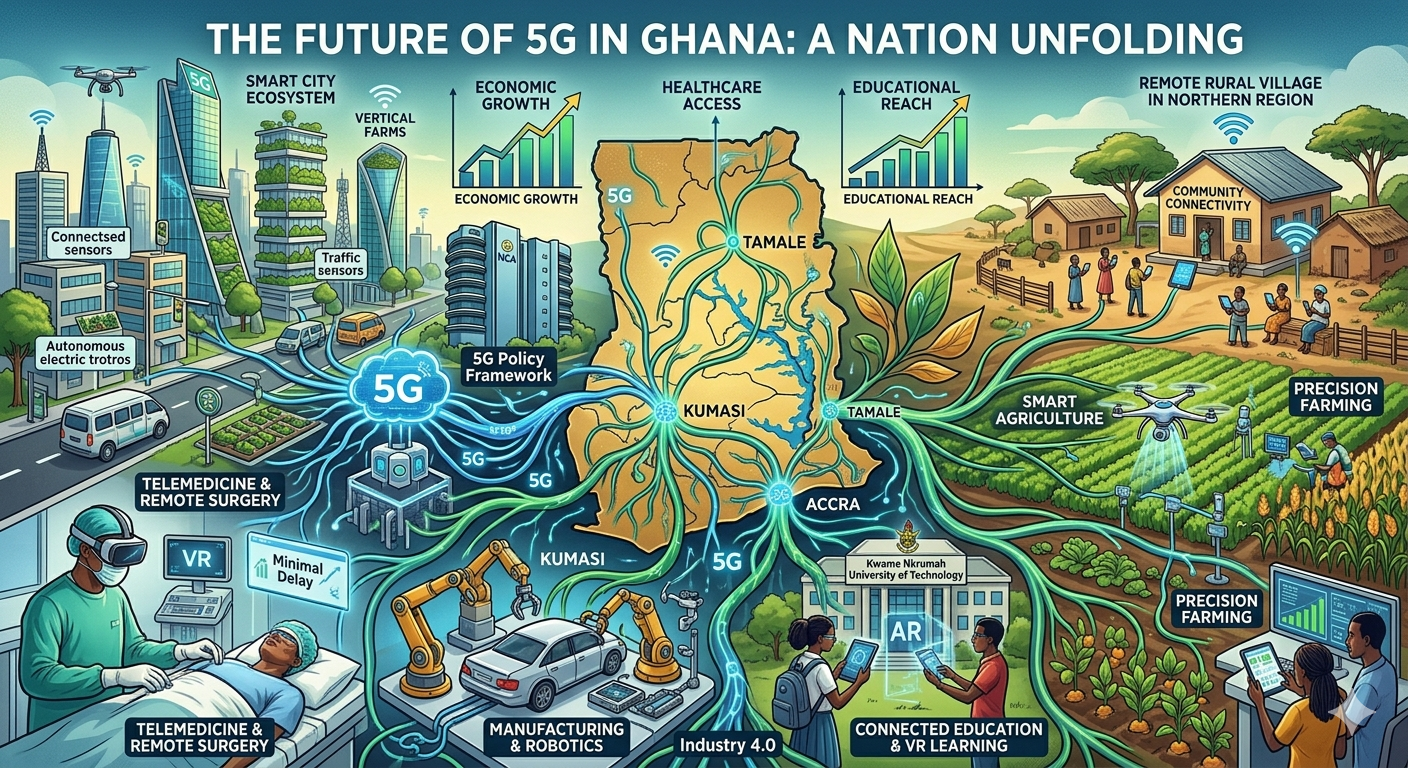 The Future of 5G in Ghana — The $1.1bn Investment, the 40,000-Device Gap, and the Race to 70% Coverage by March 2027