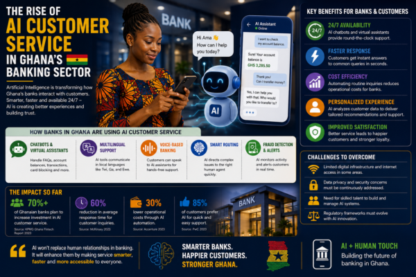 The Rise of AI Customer Service in Ghana’s Banking Sector — The 68% CEO Adoption Rate, the Ohemaa Eva and Abby Chatbots, and the Race to Reskill Call Centre Staff